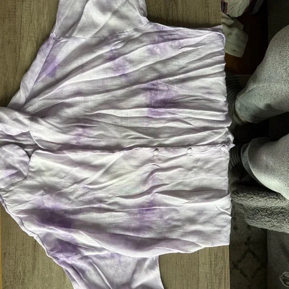 Purple Tie-Dye Button-Up Shirt - Picture 2 of 2